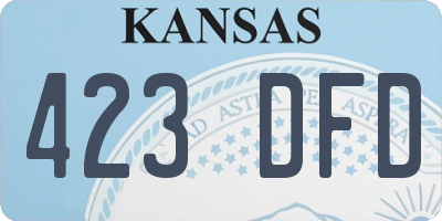 KS license plate 423DFD