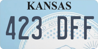 KS license plate 423DFF