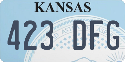 KS license plate 423DFG