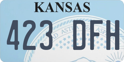 KS license plate 423DFH