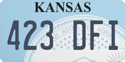 KS license plate 423DFI