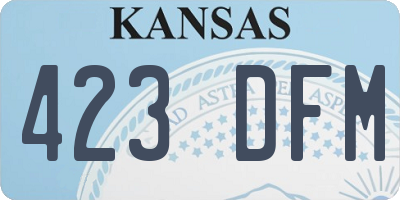 KS license plate 423DFM