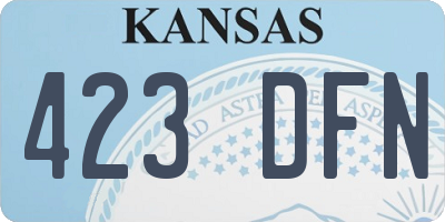 KS license plate 423DFN