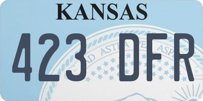 KS license plate 423DFR