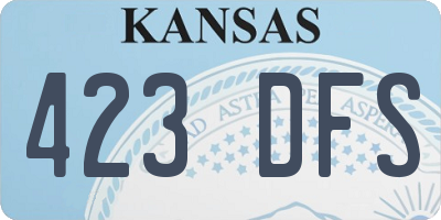 KS license plate 423DFS