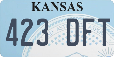 KS license plate 423DFT