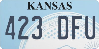 KS license plate 423DFU