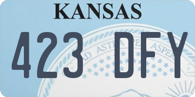 KS license plate 423DFY