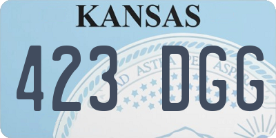 KS license plate 423DGG