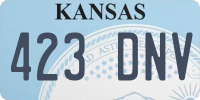 KS license plate 423DNV