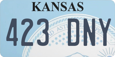 KS license plate 423DNY