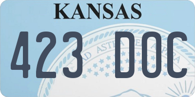 KS license plate 423DOC