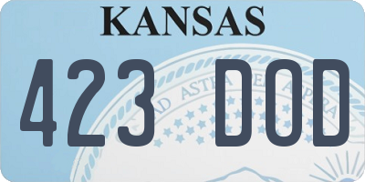 KS license plate 423DOD