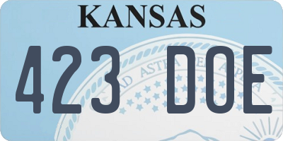 KS license plate 423DOE