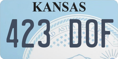 KS license plate 423DOF