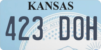KS license plate 423DOH