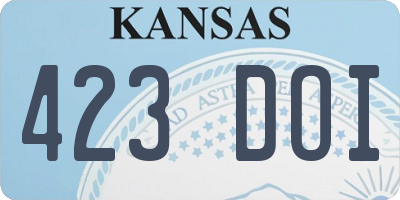 KS license plate 423DOI