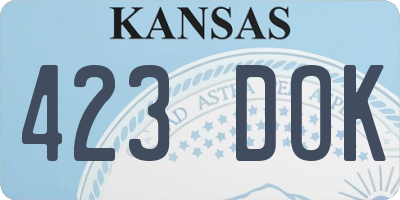 KS license plate 423DOK