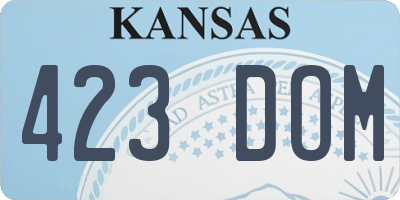 KS license plate 423DOM