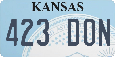 KS license plate 423DON