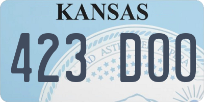 KS license plate 423DOO