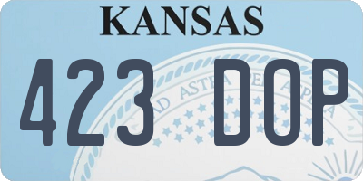 KS license plate 423DOP