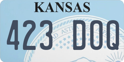 KS license plate 423DOQ