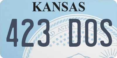 KS license plate 423DOS