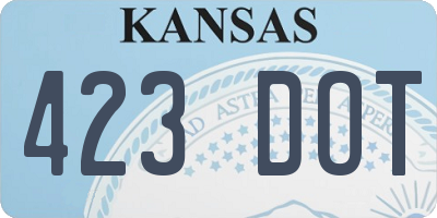 KS license plate 423DOT