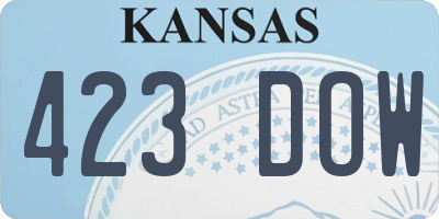 KS license plate 423DOW