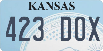 KS license plate 423DOX