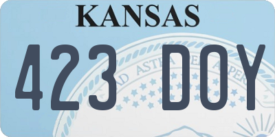 KS license plate 423DOY