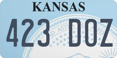 KS license plate 423DOZ