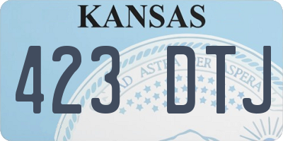KS license plate 423DTJ