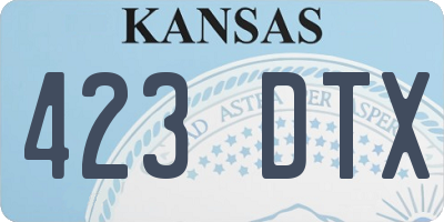 KS license plate 423DTX