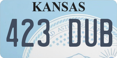 KS license plate 423DUB