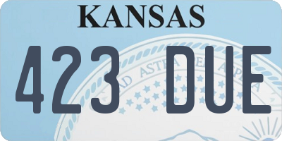 KS license plate 423DUE