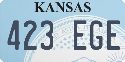KS license plate 423EGE