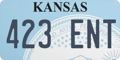KS license plate 423ENT