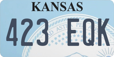 KS license plate 423EQK