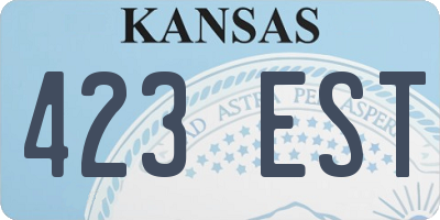 KS license plate 423EST