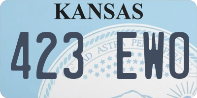 KS license plate 423EWO