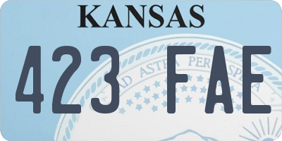 KS license plate 423FAE