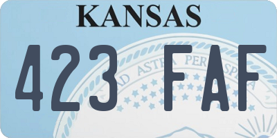 KS license plate 423FAF