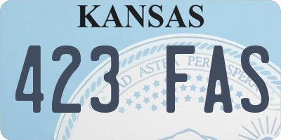 KS license plate 423FAS