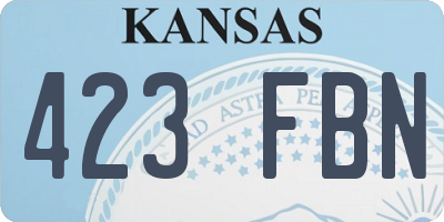 KS license plate 423FBN