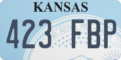 KS license plate 423FBP