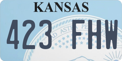 KS license plate 423FHW