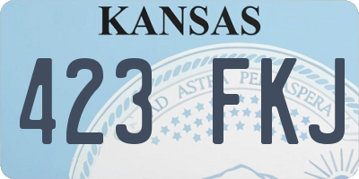 KS license plate 423FKJ