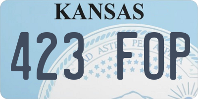 KS license plate 423FOP